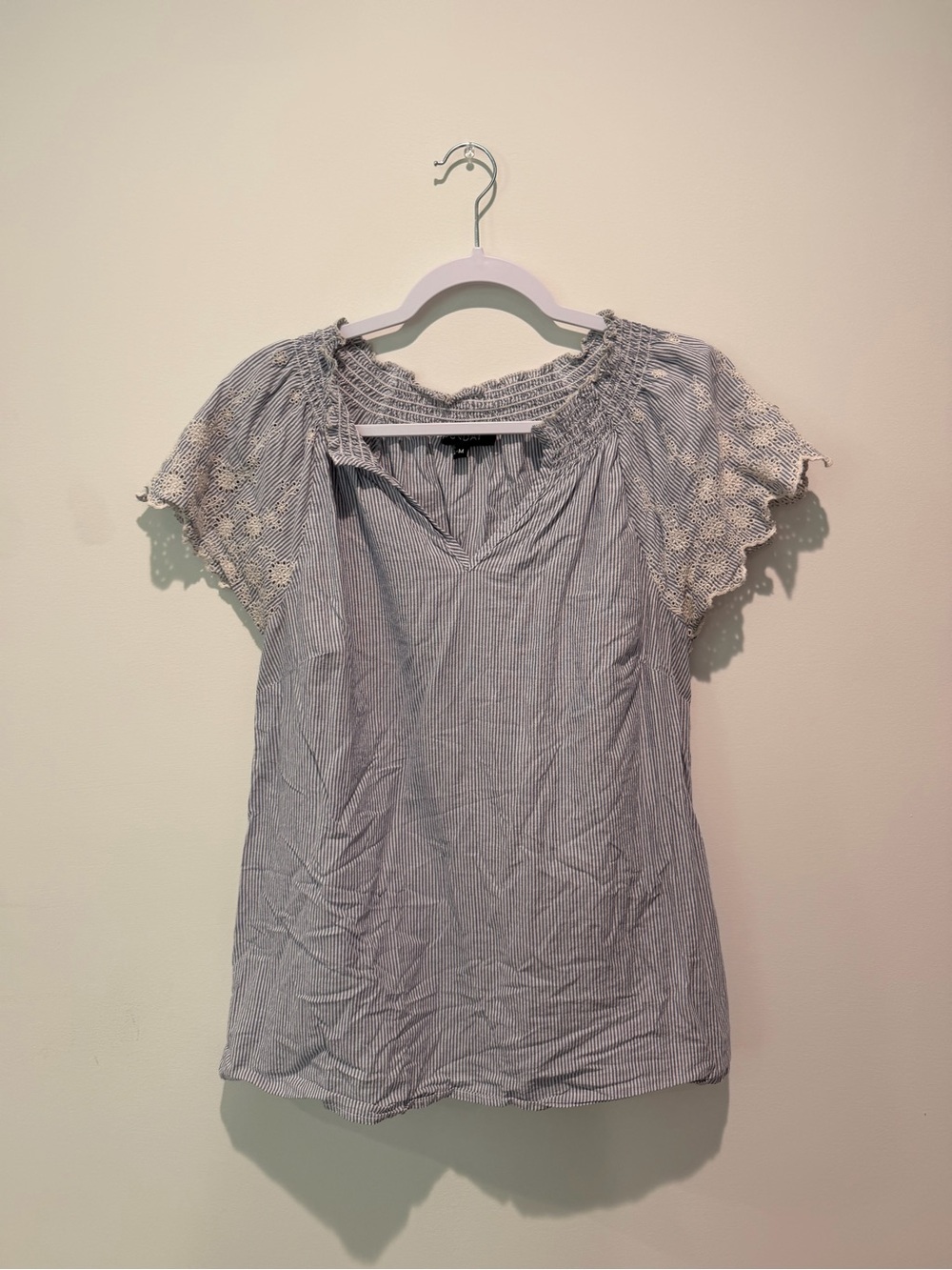 Sunday Light Blue Pinstripe Blouse